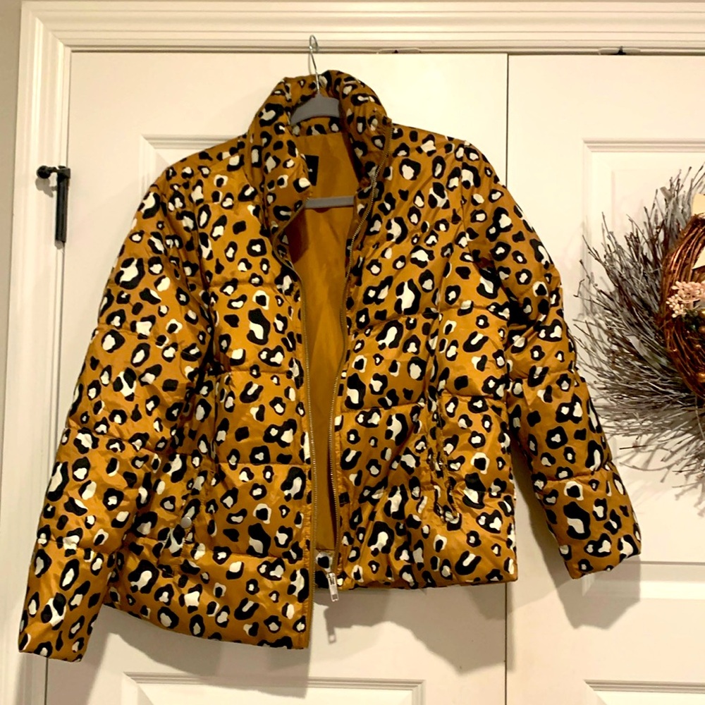 Leopard animal print jacket small